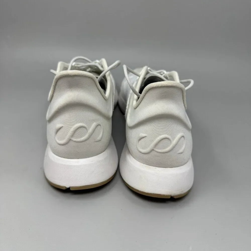 Saysh One White Round Toe Lace-Up Low Top Running Sneaker Womens Shoes Size 9